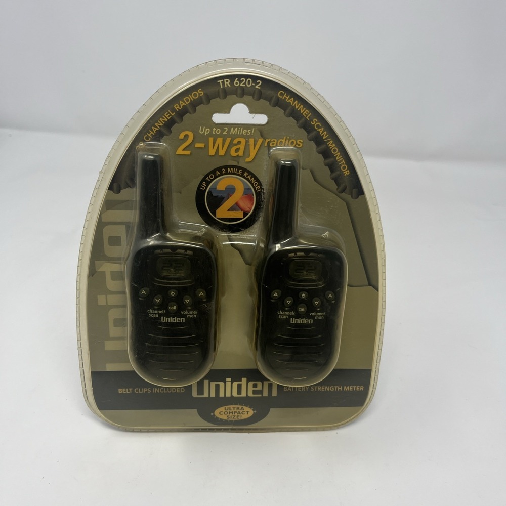 Uniden‎ TR620-2 Two Way Radios 2 Mile Range TESTED Set Of 2 New Sealed